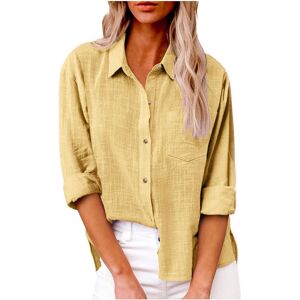 Unbranded (XL, 2 Yellow) Womens Tops Clearance Womens Button Down Shirt Casual Cotton Line Unbranded (XL, 2 Yellow) Womens Tops Clearance Womens Button Down Shirt Casual Cotton Line