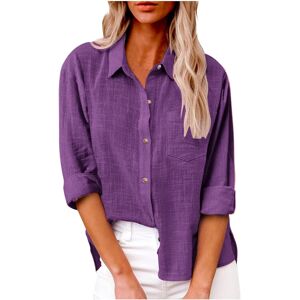 Unbranded (XXL, 2 Purple) Womens Tops Clearance Womens Button Down Shirt Casual Cotton Lin Unbranded (XXL, 2 Purple) Womens Tops Clearance Womens Button Down Shirt Casual Cotton Lin