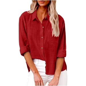 Unbranded (XXL, 4 Red) Womens Tops Clearance Womens Button Down Shirt Casual Cotton Linen Unbranded (XXL, 4 Red) Womens Tops Clearance Womens Button Down Shirt Casual Cotton Linen