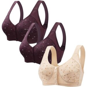 Unbranded (3XL, 003* Wine) Women's Bras 3 Pack Sports Bras Front Closure Bras Push Up Bra Unbranded (3XL, 003* Wine) Women's Bras 3 Pack Sports Bras Front Closure Bras Push Up Bra
