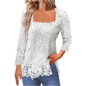 Unbranded (S, 001* White) Blouses for Women Clearance Women's Casual Lace Shirts Solid Col Unbranded (S, 001* White) Blouses for Women Clearance Women's Casual Lace Shirts Solid Col