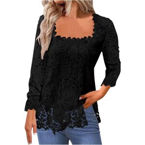 Unbranded (M, 001* Black) Blouses for Women Clearance Women's Casual Lace Shirts Solid Col Unbranded (M, 001* Black) Blouses for Women Clearance Women's Casual Lace Shirts Solid Col