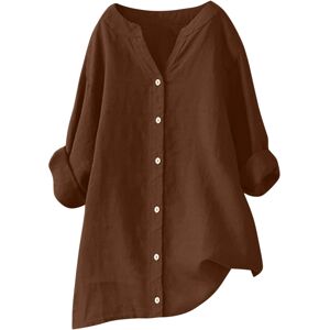 Unbranded (4XL, 9 Coffee) Summer Tops for Women UK Clearance Casual Button Down Cotton Lin Unbranded (4XL, 9 Coffee) Summer Tops for Women UK Clearance Casual Button Down Cotton Lin