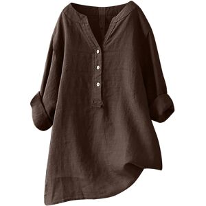 Unbranded (5XL, 2 Coffee) Summer Tops for Women UK Clearance Casual Button Down Cotton Lin Unbranded (5XL, 2 Coffee) Summer Tops for Women UK Clearance Casual Button Down Cotton Lin