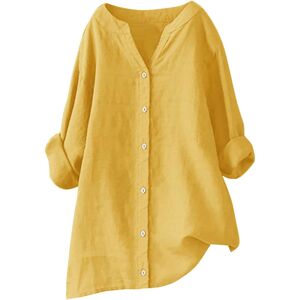 Unbranded (S, 8 Yellow) Summer Tops for Women UK Clearance Casual Button Down Cotton Linen Unbranded (S, 8 Yellow) Summer Tops for Women UK Clearance Casual Button Down Cotton Linen