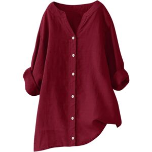 Unbranded (XL, 8 Wine) Summer Tops for Women UK Clearance Casual Button Down Cotton Linen Unbranded (XL, 8 Wine) Summer Tops for Women UK Clearance Casual Button Down Cotton Linen