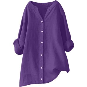 Unbranded (16, 004* Purple) Womens Button Down Shirts Cotton Linen Casual Long Sleeve Tops Unbranded (16, 004* Purple) Womens Button Down Shirts Cotton Linen Casual Long Sleeve Tops