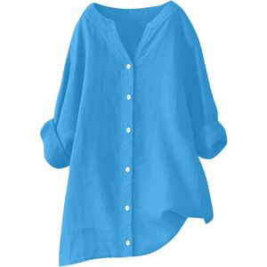Unbranded (16, 004* Blue) Womens Button Down Shirts Cotton Linen Casual Long Sleeve Tops V Unbranded (16, 004* Blue) Womens Button Down Shirts Cotton Linen Casual Long Sleeve Tops V