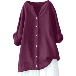 Unbranded (20, 007* Purple) Womens Button Down Shirts Cotton Linen Casual Long Sleeve Tops Unbranded (20, 007* Purple) Womens Button Down Shirts Cotton Linen Casual Long Sleeve Tops