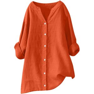Unbranded (22, 005* Orange) Womens Button Down Shirts Cotton Linen Casual Long Sleeve Tops Unbranded (22, 005* Orange) Womens Button Down Shirts Cotton Linen Casual Long Sleeve Tops