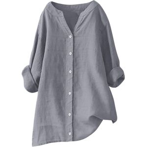 Unbranded (8, 001* Gray) Womens Button Down Shirts Cotton Linen Casual Long Sleeve Tops V- Unbranded (8, 001* Gray) Womens Button Down Shirts Cotton Linen Casual Long Sleeve Tops V-