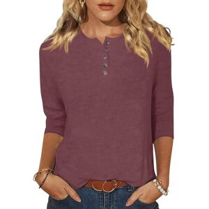 Unbranded (10, 002* Wine) Womens Tops Fall 3/4 Sleeve Shirts for Women Creweck Button Down Unbranded (10, 002* Wine) Womens Tops Fall 3/4 Sleeve Shirts for Women Creweck Button Down