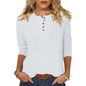 Unbranded (12, 002* White) Womens Tops Fall 3/4 Sleeve Shirts for Women Creweck Button Dow Unbranded (12, 002* White) Womens Tops Fall 3/4 Sleeve Shirts for Women Creweck Button Dow
