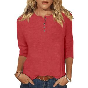 Unbranded (8, 002* Red) Womens Tops Fall 3/4 Sleeve Shirts for Women Creweck Button Down S Unbranded (8, 002* Red) Womens Tops Fall 3/4 Sleeve Shirts for Women Creweck Button Down S