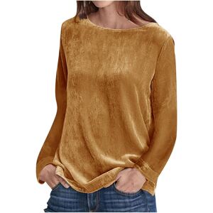 Unbranded (3XL, 01 Gold) Womens Velvet Tops Crew Neck Long Sleeve T Shirts Casual Shirts B Unbranded (3XL, 01 Gold) Womens Velvet Tops Crew Neck Long Sleeve T Shirts Casual Shirts B