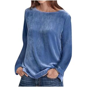 Unbranded (L, 02 Blue) Womens Velvet Tops Crew Neck Long Sleeve T Shirts Casual Shirts Blo Unbranded (L, 02 Blue) Womens Velvet Tops Crew Neck Long Sleeve T Shirts Casual Shirts Blo