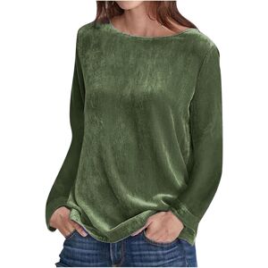 Unbranded (S, 01 Army Green) Womens Velvet Tops Crew Neck Long Sleeve T Shirts Casual Shir Unbranded (S, 01 Army Green) Womens Velvet Tops Crew Neck Long Sleeve T Shirts Casual Shir