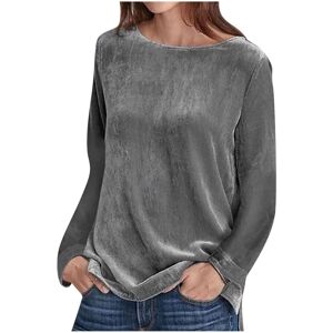 Unbranded (XL, 02 Gray) Womens Velvet Tops Crew Neck Long Sleeve T Shirts Casual Shirts Bl Unbranded (XL, 02 Gray) Womens Velvet Tops Crew Neck Long Sleeve T Shirts Casual Shirts Bl