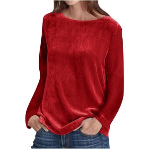 Unbranded (XXL, 01 Red) Womens Velvet Tops Crew Neck Long Sleeve T Shirts Casual Shirts Bl Unbranded (XXL, 01 Red) Womens Velvet Tops Crew Neck Long Sleeve T Shirts Casual Shirts Bl