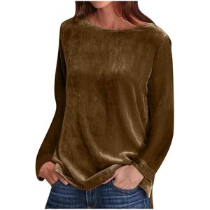 Unbranded (XXL, 04 Brown) Womens Velvet Tops Crew Neck Long Sleeve T Shirts Casual Shirts Unbranded (XXL, 04 Brown) Womens Velvet Tops Crew Neck Long Sleeve T Shirts Casual Shirts