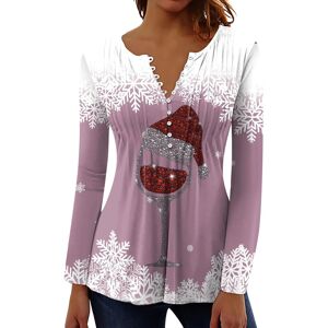 Unbranded (5XL, 001 Pink) Christmas Sweatshirts for Women Long Sleeve Shirts V Neck Button Unbranded (5XL, 001 Pink) Christmas Sweatshirts for Women Long Sleeve Shirts V Neck Button