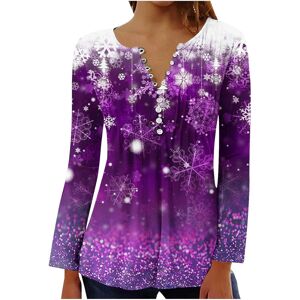 Unbranded (M, 003 Purple) Christmas Sweatshirts for Women Long Sleeve Shirts V Neck Button Unbranded (M, 003 Purple) Christmas Sweatshirts for Women Long Sleeve Shirts V Neck Button
