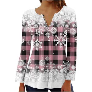 Unbranded (S, 004 Pink) Christmas Sweatshirts for Women Long Sleeve Shirts V Neck Button B Unbranded (S, 004 Pink) Christmas Sweatshirts for Women Long Sleeve Shirts V Neck Button B