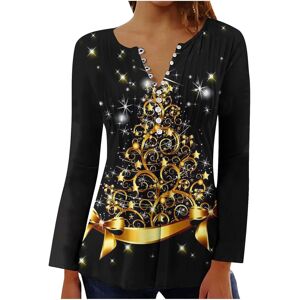 Unbranded (XL, 007 Black) Christmas Sweatshirts for Women Long Sleeve Shirts V Neck Button Unbranded (XL, 007 Black) Christmas Sweatshirts for Women Long Sleeve Shirts V Neck Button