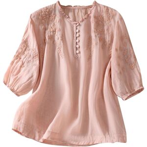 Unbranded (XXL, 002 Pink) Cotton Linen Shirts for Women Trendy Summer Tops Embroidered Cre Unbranded (XXL, 002 Pink) Cotton Linen Shirts for Women Trendy Summer Tops Embroidered Cre