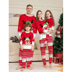 Gaatpot (red, Mom 2XL) Christmas red parent-child outfit fat deer head cartoon suit holi Gaatpot (red, Mom 2XL) Christmas red parent-child outfit fat deer head cartoon suit holi