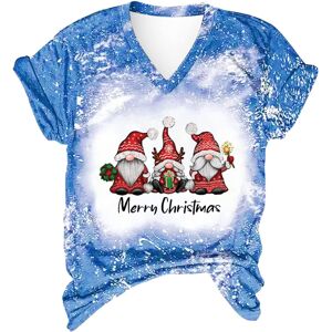 Unbranded (XL, 001* Blue) Christmas Women's Tops - V-Neck Short Sleeve T-Shirts with Xmas Unbranded (XL, 001* Blue) Christmas Women's Tops - V-Neck Short Sleeve T-Shirts with Xmas