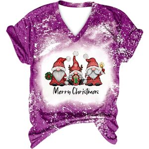 Unbranded (M, 001* Purple) Christmas Women's Tops - V-Neck Short Sleeve T-Shirts with Xmas Unbranded (M, 001* Purple) Christmas Women's Tops - V-Neck Short Sleeve T-Shirts with Xmas
