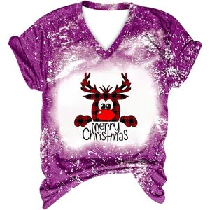 Unbranded (S, 002* Purple) Christmas Women's Tops - V-Neck Short Sleeve T-Shirts with Xmas Unbranded (S, 002* Purple) Christmas Women's Tops - V-Neck Short Sleeve T-Shirts with Xmas