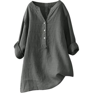 Unbranded (10, 002* Gray) Ladies Tops Casual Button Down Cotton Linen Shirts Fall V Neck R Unbranded (10, 002* Gray) Ladies Tops Casual Button Down Cotton Linen Shirts Fall V Neck R