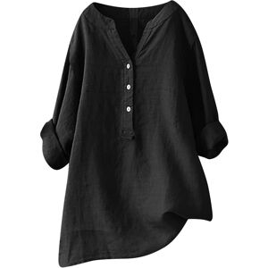 Unbranded (10, 004* Black) Ladies Tops Casual Button Down Cotton Linen Shirts Fall V Neck Unbranded (10, 004* Black) Ladies Tops Casual Button Down Cotton Linen Shirts Fall V Neck