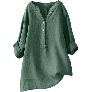 Unbranded (12, 002* Green) Ladies Tops Casual Button Down Cotton Linen Shirts Fall V Neck Unbranded (12, 002* Green) Ladies Tops Casual Button Down Cotton Linen Shirts Fall V Neck