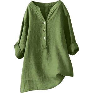 Unbranded (10, 006* Green) Ladies Tops Casual Button Down Cotton Linen Shirts Fall V Neck Unbranded (10, 006* Green) Ladies Tops Casual Button Down Cotton Linen Shirts Fall V Neck