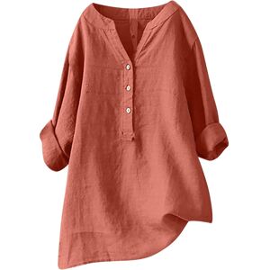Unbranded (14, 003* Orange) Ladies Tops Casual Button Down Cotton Linen Shirts Fall V Neck Unbranded (14, 003* Orange) Ladies Tops Casual Button Down Cotton Linen Shirts Fall V Neck