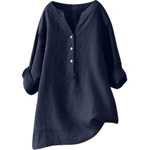 Unbranded (20, 005* Navy) Ladies Tops Casual Button Down Cotton Linen Shirts Fall V Neck R Unbranded (20, 005* Navy) Ladies Tops Casual Button Down Cotton Linen Shirts Fall V Neck R