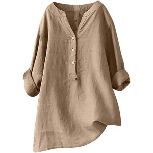 Unbranded (20, 001* Khaki) Ladies Tops Casual Button Down Cotton Linen Shirts Fall V Neck Unbranded (20, 001* Khaki) Ladies Tops Casual Button Down Cotton Linen Shirts Fall V Neck