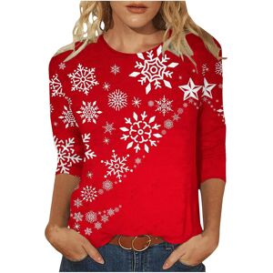Unbranded (S, 013 Red) Christmas Jumpers for Women UK Xmas T-Shirts Casual 3/4 Sleeve Shir Unbranded (S, 013 Red) Christmas Jumpers for Women UK Xmas T-Shirts Casual 3/4 Sleeve Shir