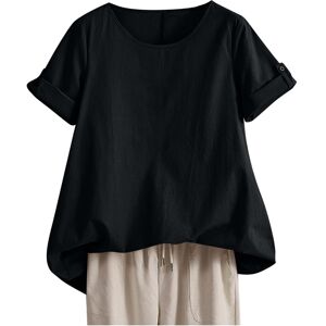 Unbranded (S, 002* Black) Summer Tops for Women UK Linen Shirts Short Sleeve Casual T-Shir Unbranded (S, 002* Black) Summer Tops for Women UK Linen Shirts Short Sleeve Casual T-Shir