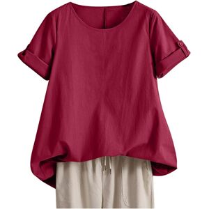Unbranded (XL, 002* Wine) Summer Tops for Women UK Linen Shirts Short Sleeve Casual T-Shir Unbranded (XL, 002* Wine) Summer Tops for Women UK Linen Shirts Short Sleeve Casual T-Shir