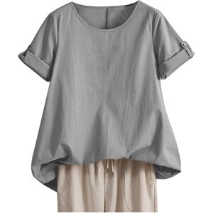 Unbranded (M, 002* Gray) Summer Tops for Women UK Linen Shirts Short Sleeve Casual T-Shirt Unbranded (M, 002* Gray) Summer Tops for Women UK Linen Shirts Short Sleeve Casual T-Shirt