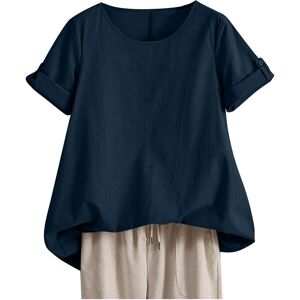 Unbranded (XL, 002* Navy) Summer Tops for Women UK Linen Shirts Short Sleeve Casual T-Shir Unbranded (XL, 002* Navy) Summer Tops for Women UK Linen Shirts Short Sleeve Casual T-Shir