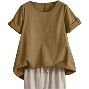 Unbranded (S, 002* Khaki) Summer Tops for Women UK Linen Shirts Short Sleeve Casual T-Shir Unbranded (S, 002* Khaki) Summer Tops for Women UK Linen Shirts Short Sleeve Casual T-Shir