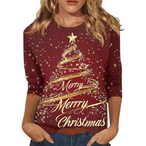 Unbranded (S, 011 Red) Christmas Shirts for Women Glitter Xmas Tree Print 3/4 Sleeve Tops Unbranded (S, 011 Red) Christmas Shirts for Women Glitter Xmas Tree Print 3/4 Sleeve Tops
