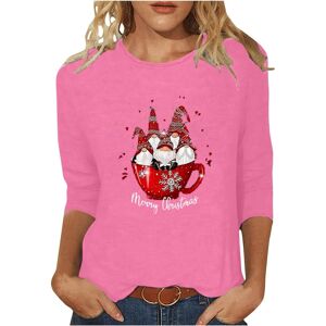 Unbranded (S, 002 Pink) Christmas Tops for Women UK 3/4 Sleeve Shirts Dressy Casual Blouse Unbranded (S, 002 Pink) Christmas Tops for Women UK 3/4 Sleeve Shirts Dressy Casual Blouse