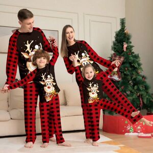 Gaatpot (black, Tong 14) Deer Cartoon Holiday Home Clothes Plaid Christmas Parent-Child Gaatpot (black, Tong 14) Deer Cartoon Holiday Home Clothes Plaid Christmas Parent-Child