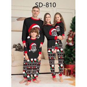 Gaatpot (Picture color, Mom L) Autumn and winter home wear pajamas set Christmas hat mot Gaatpot (Picture color, Mom L) Autumn and winter home wear pajamas set Christmas hat mot